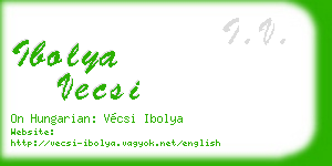 ibolya vecsi business card